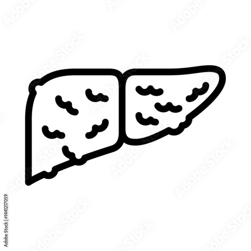 cirrhosis outline icon. liver disease black line illustration.