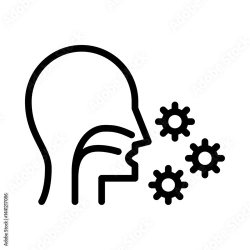 influenza outline icon. flu black line illustration.