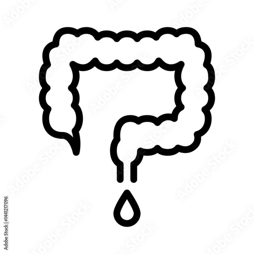 diarrhoea outline icon. abdominal black line illustration.