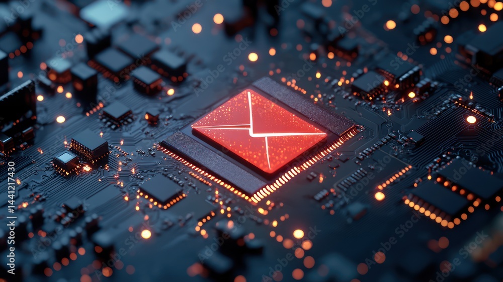 custom made wallpaper toronto digitalElectronic mail represented on a computer chip, symbolizing digital communication