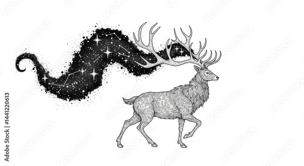 Obraz premium Celestial Stag in the Void