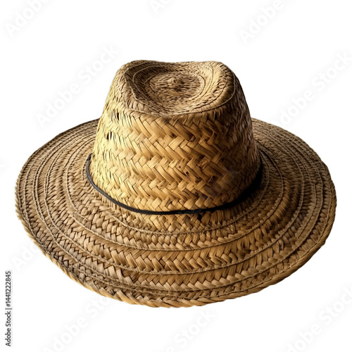 Straw sunhat for farmers. Isolated white background. Png format