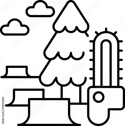 deforestation illustration on a white background     