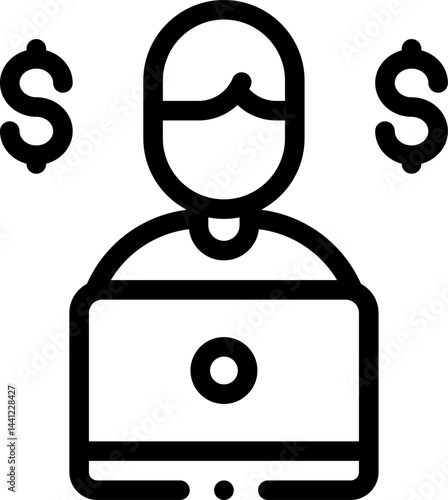 digital nomad illustration on a white background     