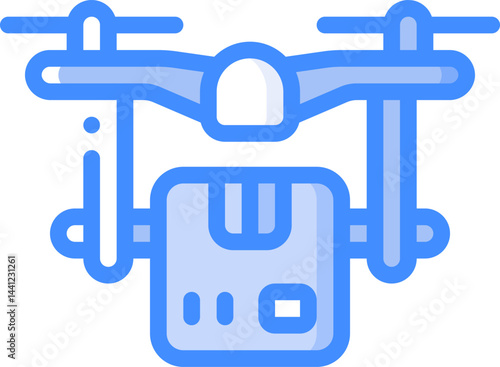 drone delivery illustration on a white background     
