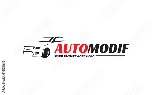 Auto modif car logo design template