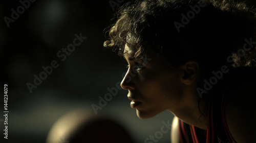 Obraz na płótnie Focused female basketball player. w salonie