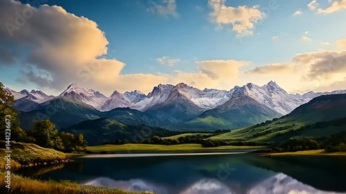 Wallpaper Mural Serene Mountain Lake Landscape: A Peaceful Retreat with Stunning Views Torontodigital.ca