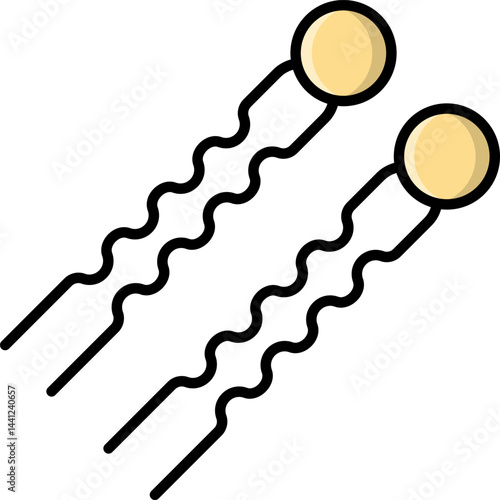 hair pin illustration on a white background     