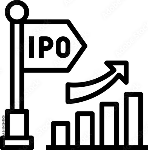 ipo illustration on a white background     