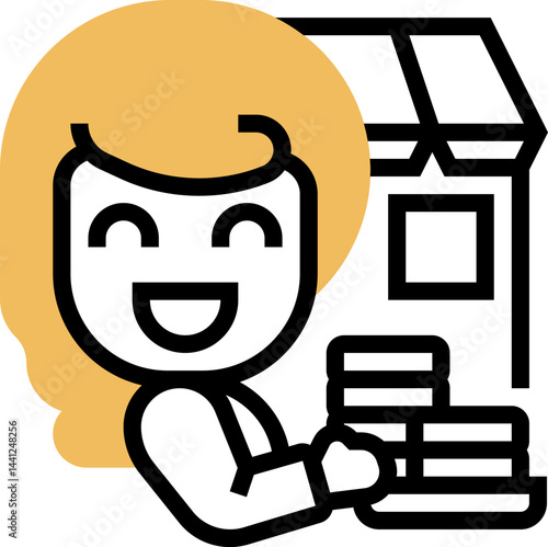 Merchant (2) illustration on a white background     
