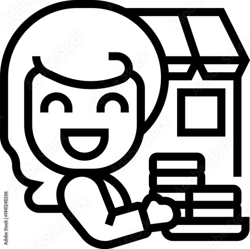 Merchant illustration on a white background     