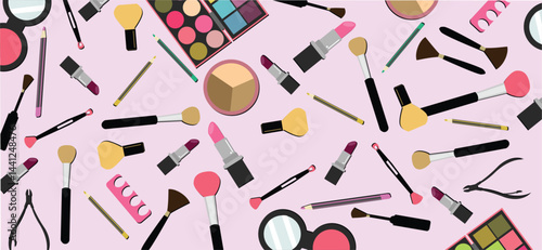 Makeup Pattern, professional cosmetic background.