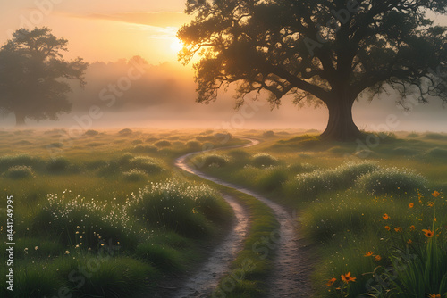 Serene Lake with Majestic Mountains and Vibrant Sunset Reflections