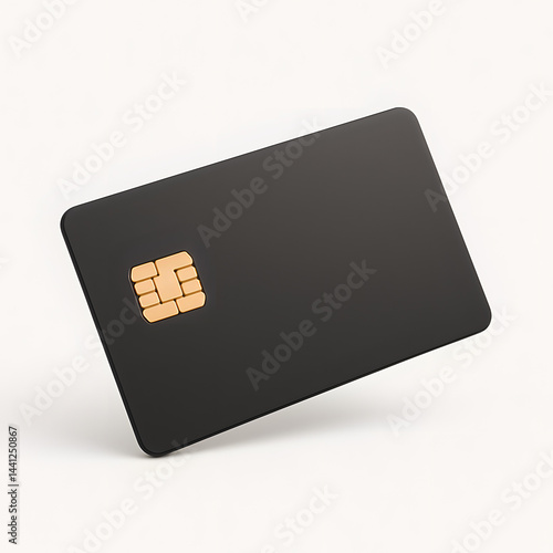 Minimalist credit card on white background — symbolic 3D icon of digital finance and modern transactions