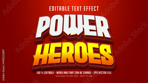 power heroes editable text effect