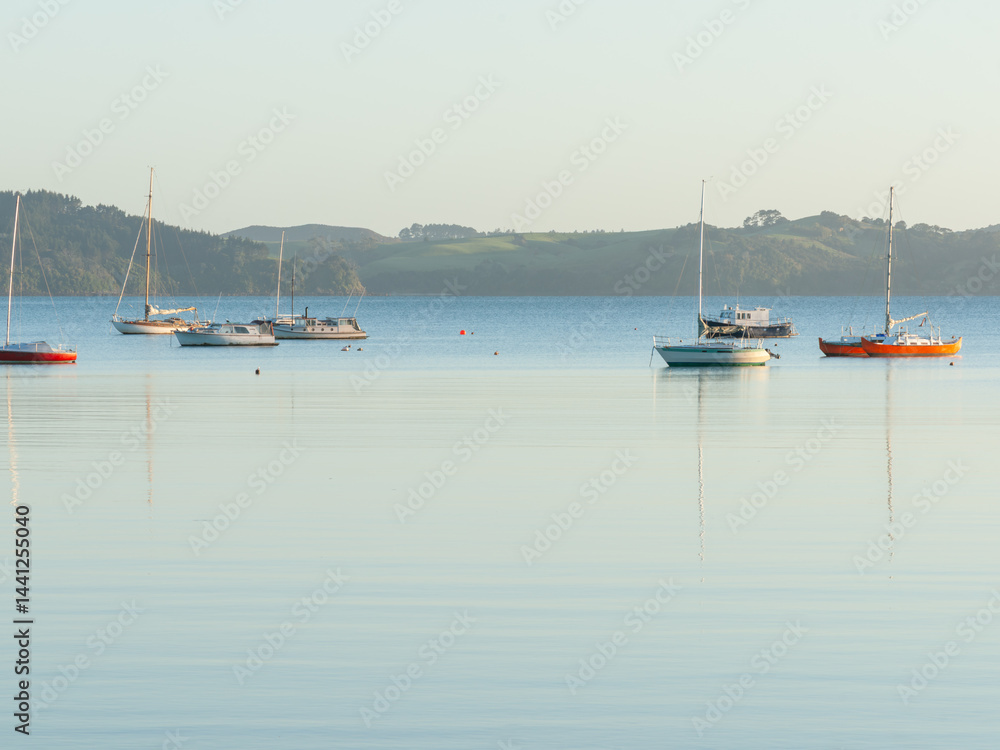 Algies Bay in Northland beautiful view across bay in morning light