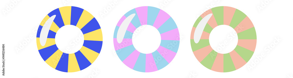 Obraz premium 浮き輪、ストライプ