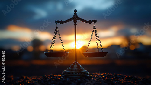 balanced scale showing level point