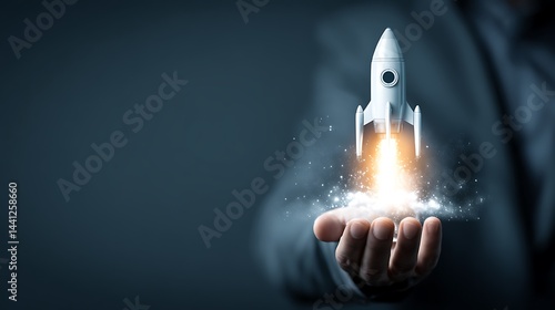 Innovative tech rocket boosts business ideas for growth and success  
