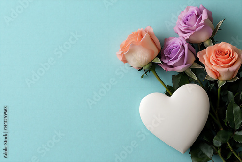 pastel roses heart note 1