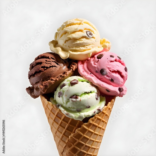 National Frozen Custard Day. Ice cream dessert with topping on the plate
