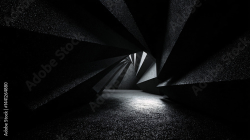 Obraz na płótnie Geometric Structure Forming A Tunnel With A Star Shape At The End w salonie