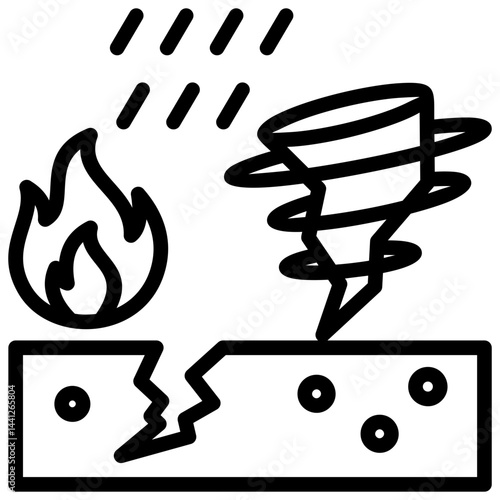 Catastrophe Outline Icon