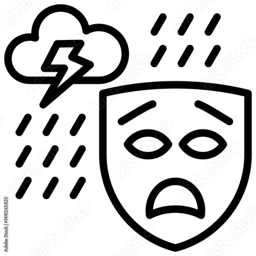 Tragedy Outline Icon