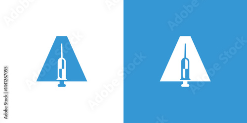 Letter A Anesthesia Injection Logo Design