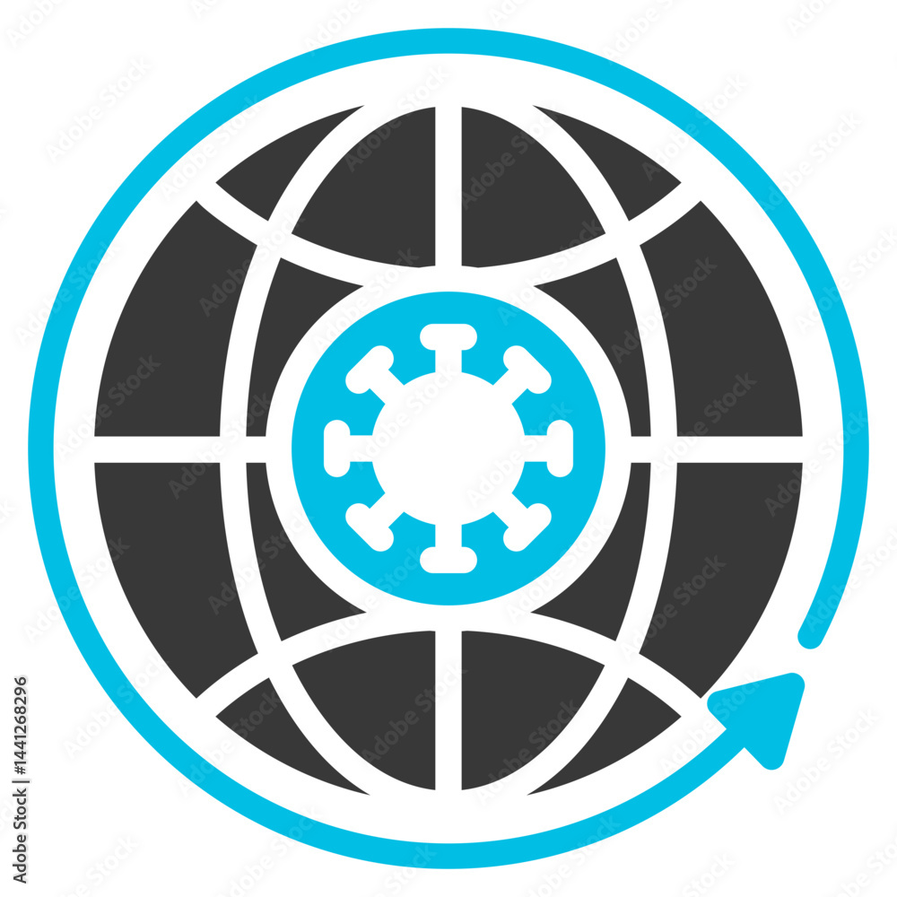 Pandemic Glyph Blue Grey Icon Pandemic Glyph Blue Grey Icon