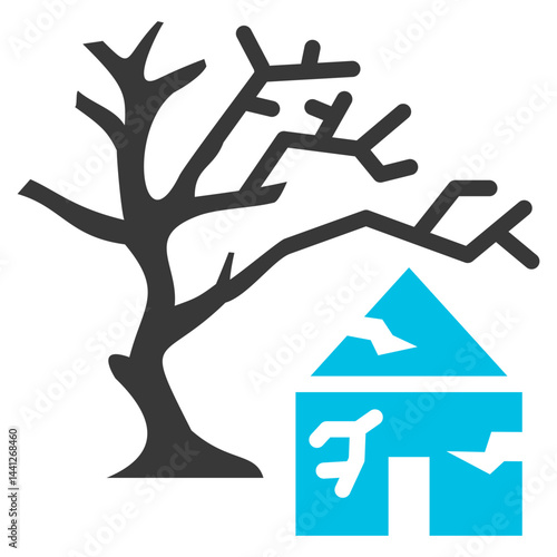 Devastation Glyph Blue Grey Icon