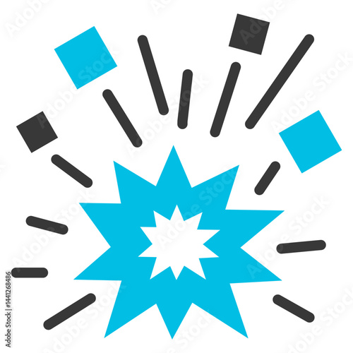 Ruin Glyph Blue Grey Icon
