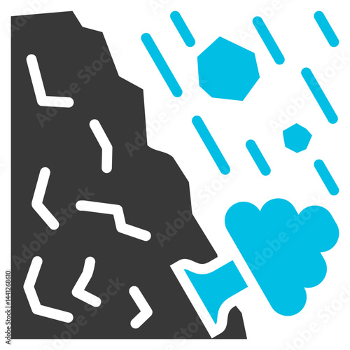 Landslide Glyph Blue Grey Icon