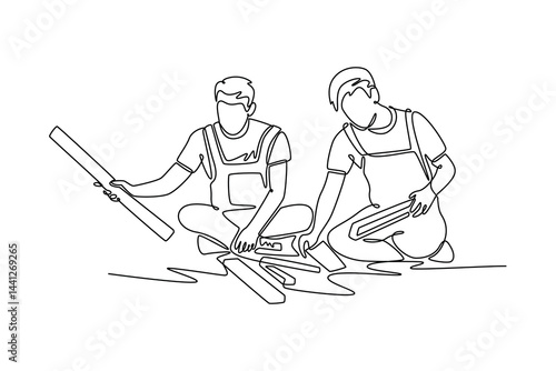  Neighbor sharing concept. Single line draw design. Vector graphic illustration