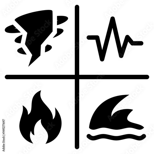 Disaster Glyph Icon