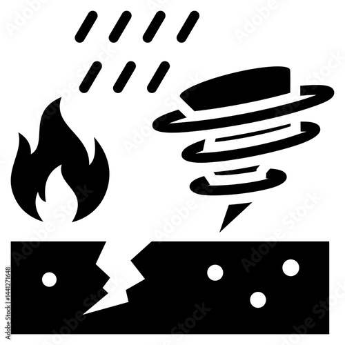 Catastrophe Glyph Icon