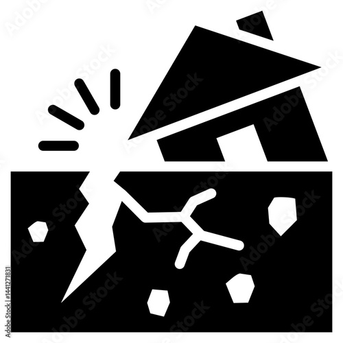 Earthquake Glyph Icon