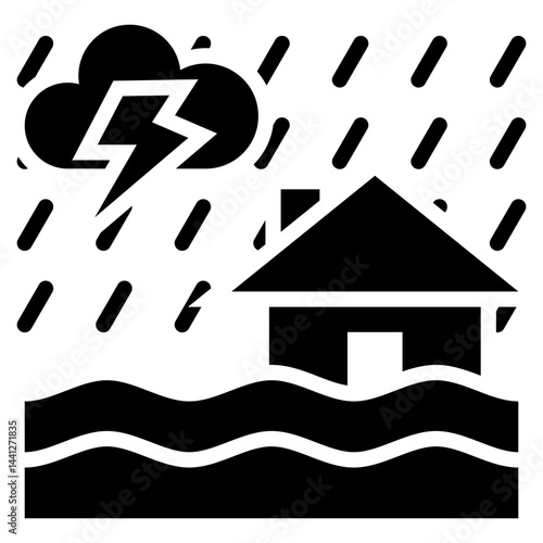 Flood Glyph Icon