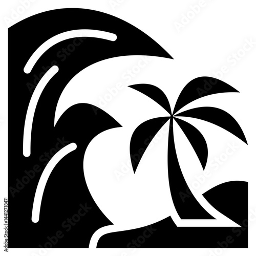 Tsunami Glyph Icon