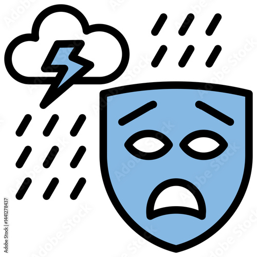 Tragedy Blue Black Icon
