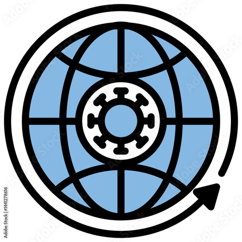 Pandemic Blue Black Icon