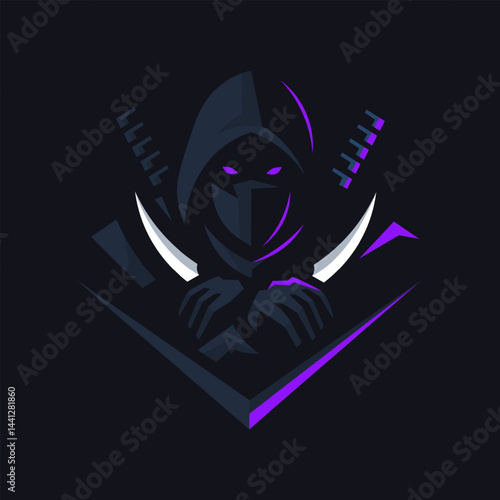 Ninja assassin mascot logo