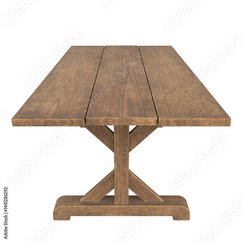 Fototapeta Naklejka Na Ścianę i Meble -  Tavern Table, 3d illustration isolated on white background