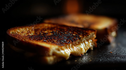 Obraz na płótnie Grilled cheese sandwich, perfectly toasted and golden. w salonie