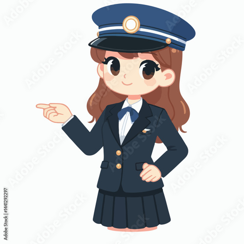 vector illustration of a train conductor