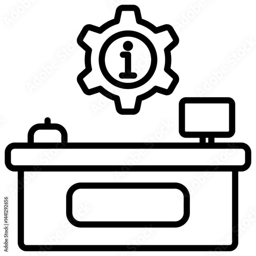 Reservation Desk Outline Icon