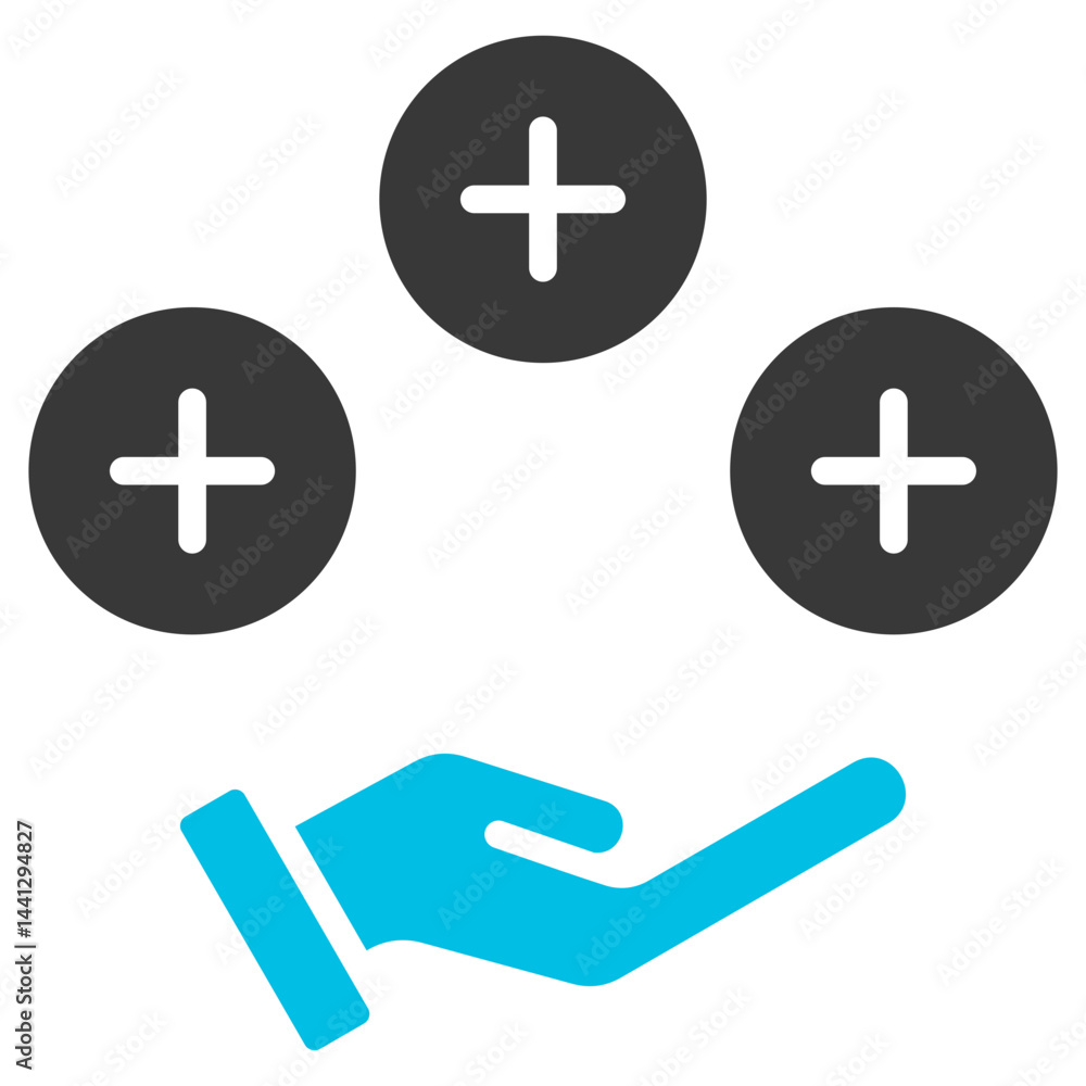 Obraz premium Benefit Glyph Blue Grey Icon