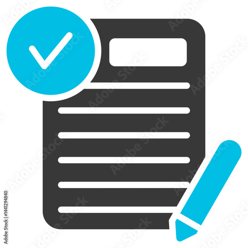 Registration Glyph Blue Grey Icon