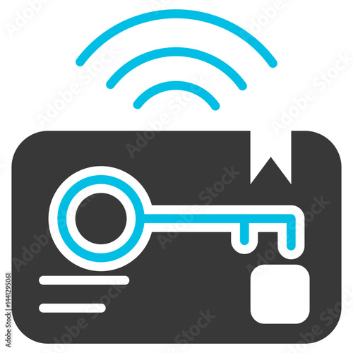 Access Card Glyph Blue Grey Icon